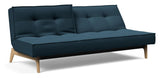 Splitback Eik Sofa Bed, Oak, Argus/Navy Blue