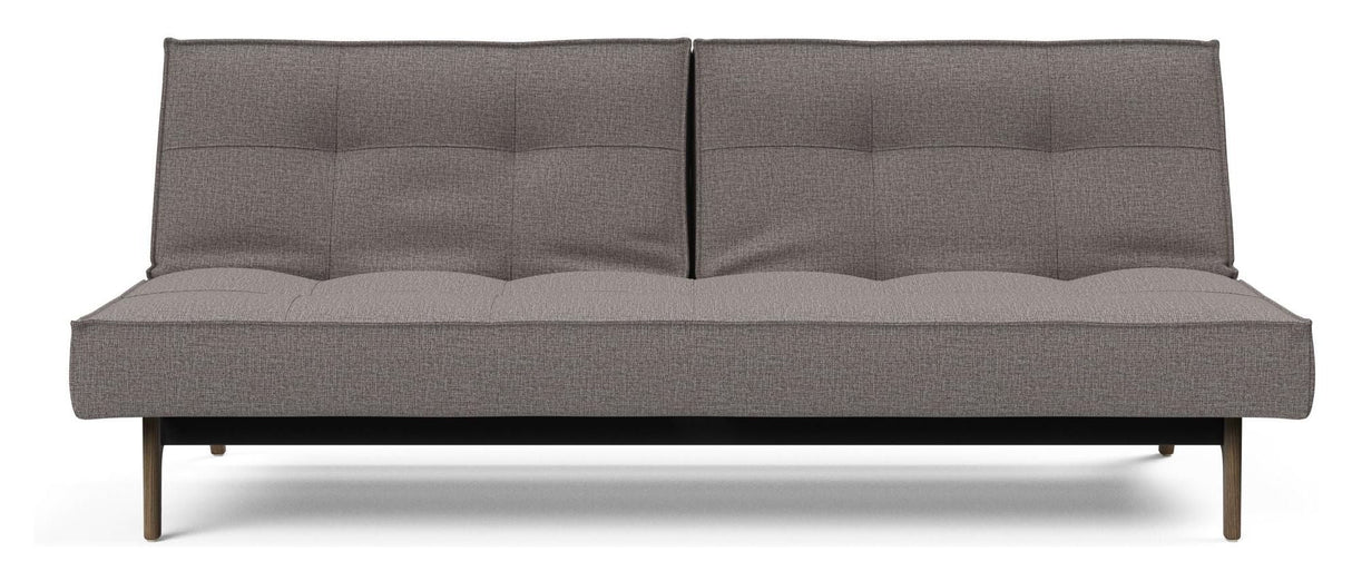 Splitback Oak Sofa Bed, Smoked Oak, Mixed Dance/Gray