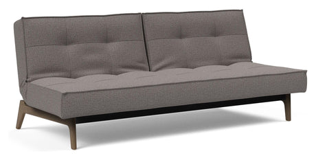 Splitback Oak Sofa Bed, Smoked Oak, Mixed Dance/Gray