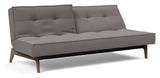 Splitback Oak Sofa Bed, Smoked Oak, Mixed Dance/Gray