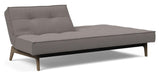 Splitback Oak Sofa Bed, Smoked Oak, Mixed Dance/Gray