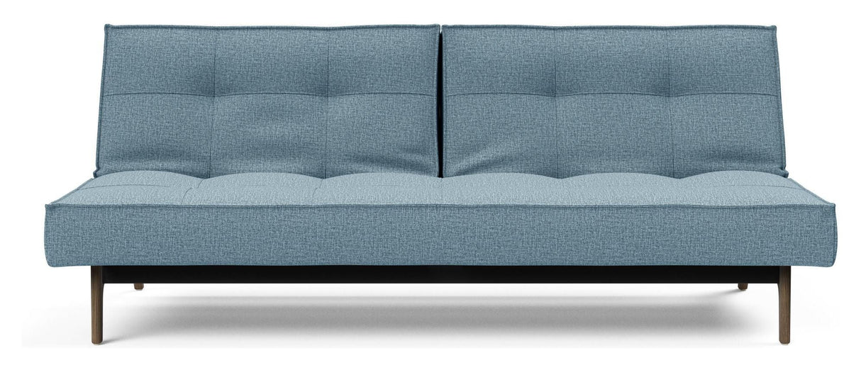 Splitback Oak Sofa Bed, Smoked Oak, Mixed Dance/Light Blue