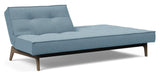 Splitback Oak Sofa Bed, Smoked Oak, Mixed Dance/Light Blue