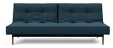 Splitback Oak Sofa Bed, Smoked Oak, Argus/Navy Blue