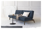 Splitback Oak Sofa Bed, Smoked Oak, Argus/Navy Blue