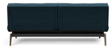 Splitback Oak Sofa Bed, Smoked Oak, Argus/Navy Blue