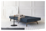 Splitback Oak Sofa Bed, Smoked Oak, Argus/Navy Blue