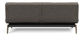 Splitback Oak Sofa Bed, Smoked Oak, Flashtex, Dark Gray