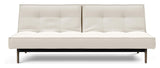 Splitback Oak Sofa Bed, Smoked Oak, Off-white Bouclé