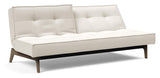 Splitback Oak Sofa Bed, Smoked Oak, Off-white Bouclé