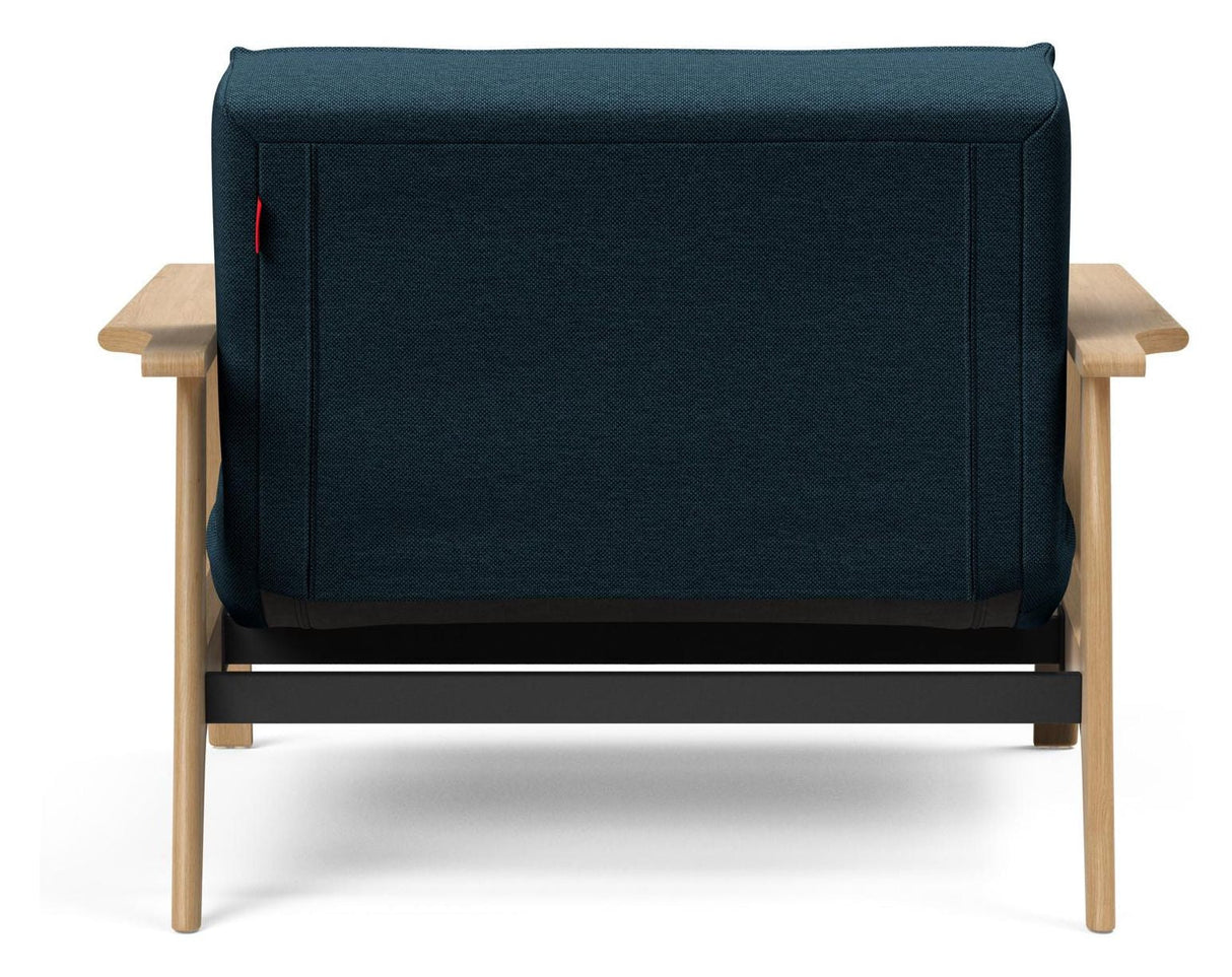 Splitback Frej Lounge Chair, Oak, Argus/Navy Blue