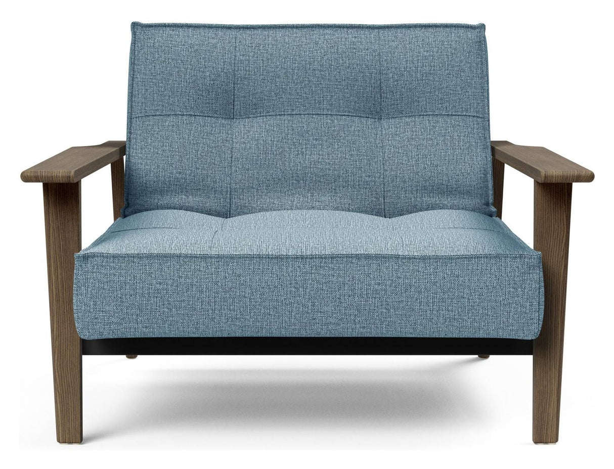 Splitback Frej Lounge Chair, Smoked Oak, Mixed Dance/Light Blue