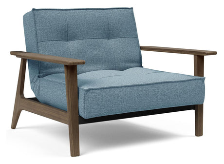 Splitback Frej Lounge Chair, Smoked Oak, Mixed Dance/Light Blue