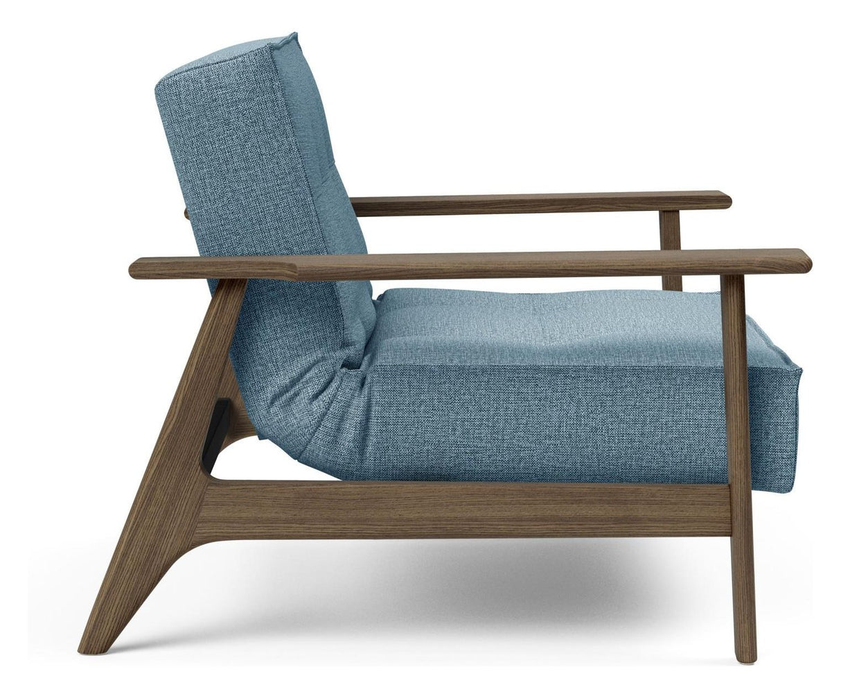 Splitback Frej Lounge Chair, Smoked Oak, Mixed Dance/Light Blue