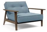 Splitback Frej Lounge Chair, Smoked Oak, Mixed Dance/Light Blue