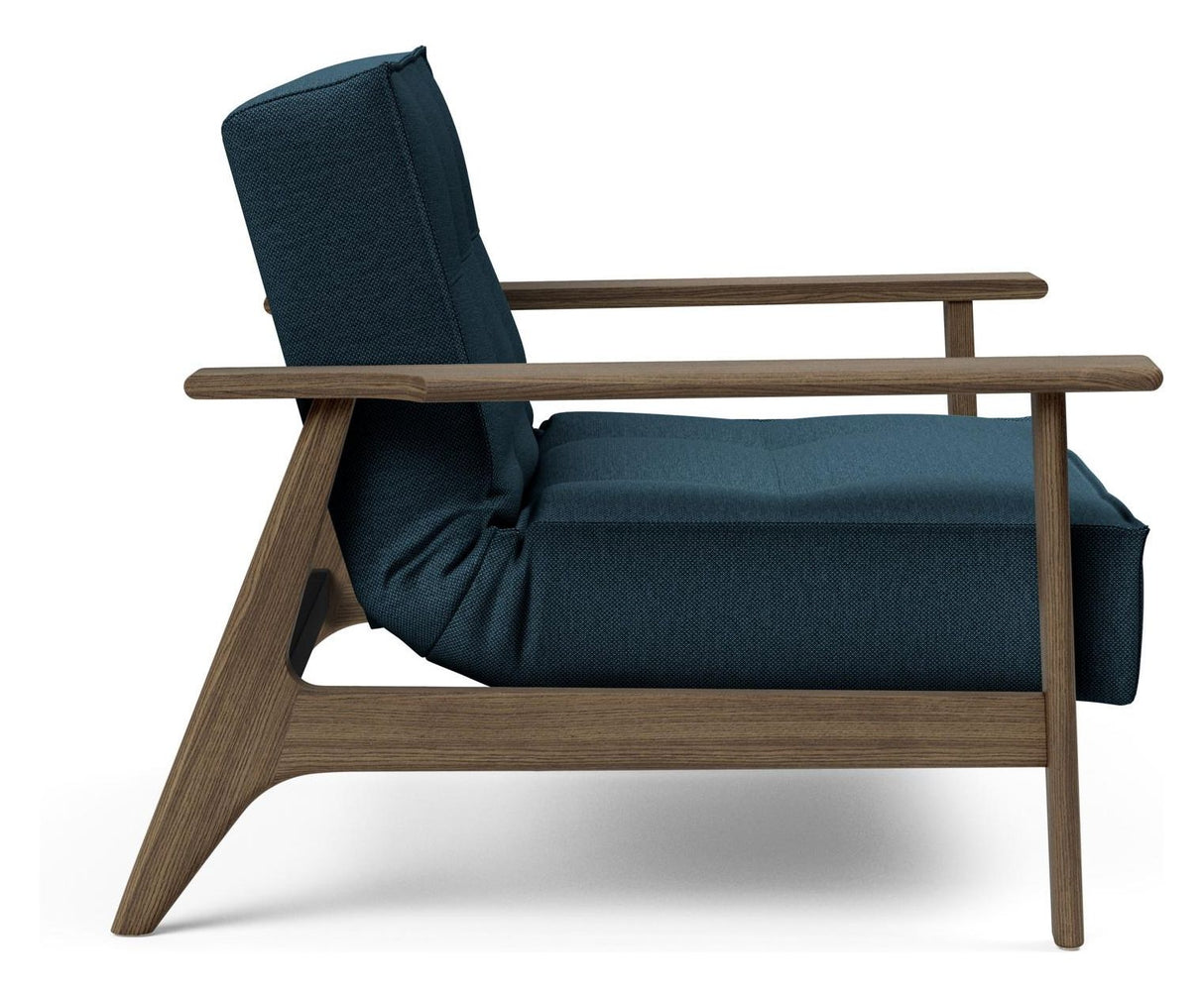 Splitback Frej Lounge Chair, Smoked Oak, Argus/Navy Blue