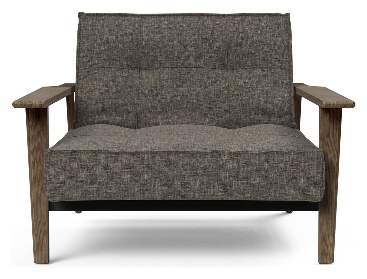 Splitback Frej Lounge Chair, Smoked Oak, Flashtex, Dark Gray