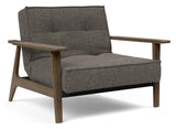 Splitback Frej Lounge Chair, Smoked Oak, Flashtex, Dark Gray