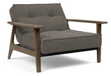 Splitback Frej Lounge Chair, Smoked Oak, Flashtex, Dark Gray