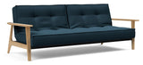 Splitback Frej Sofa Bed, Oak, Argus/Navy Blue