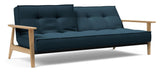 Splitback Frej Sofa Bed, Oak, Argus/Navy Blue