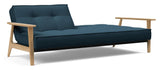 Splitback Frej Sofa Bed, Oak, Argus/Navy Blue