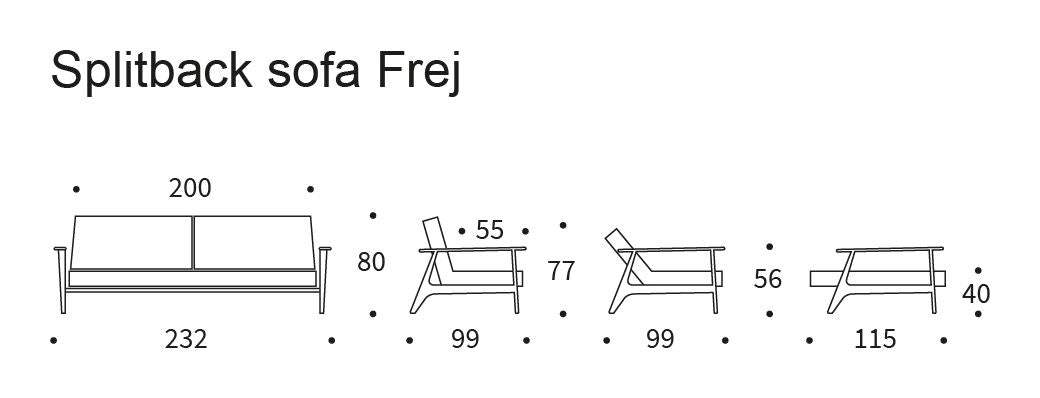 Splitback Frej Sofa Bed, Smoked Oak, Burned Curry