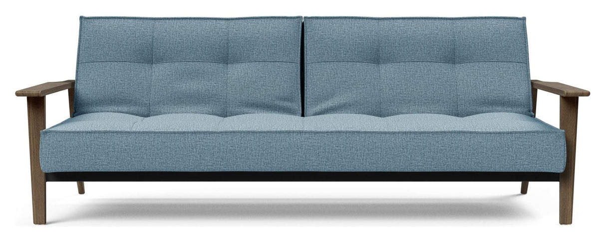 Splitback Frej Sofa Bed, Smoked Oak, Mixed Dance/Light Blue