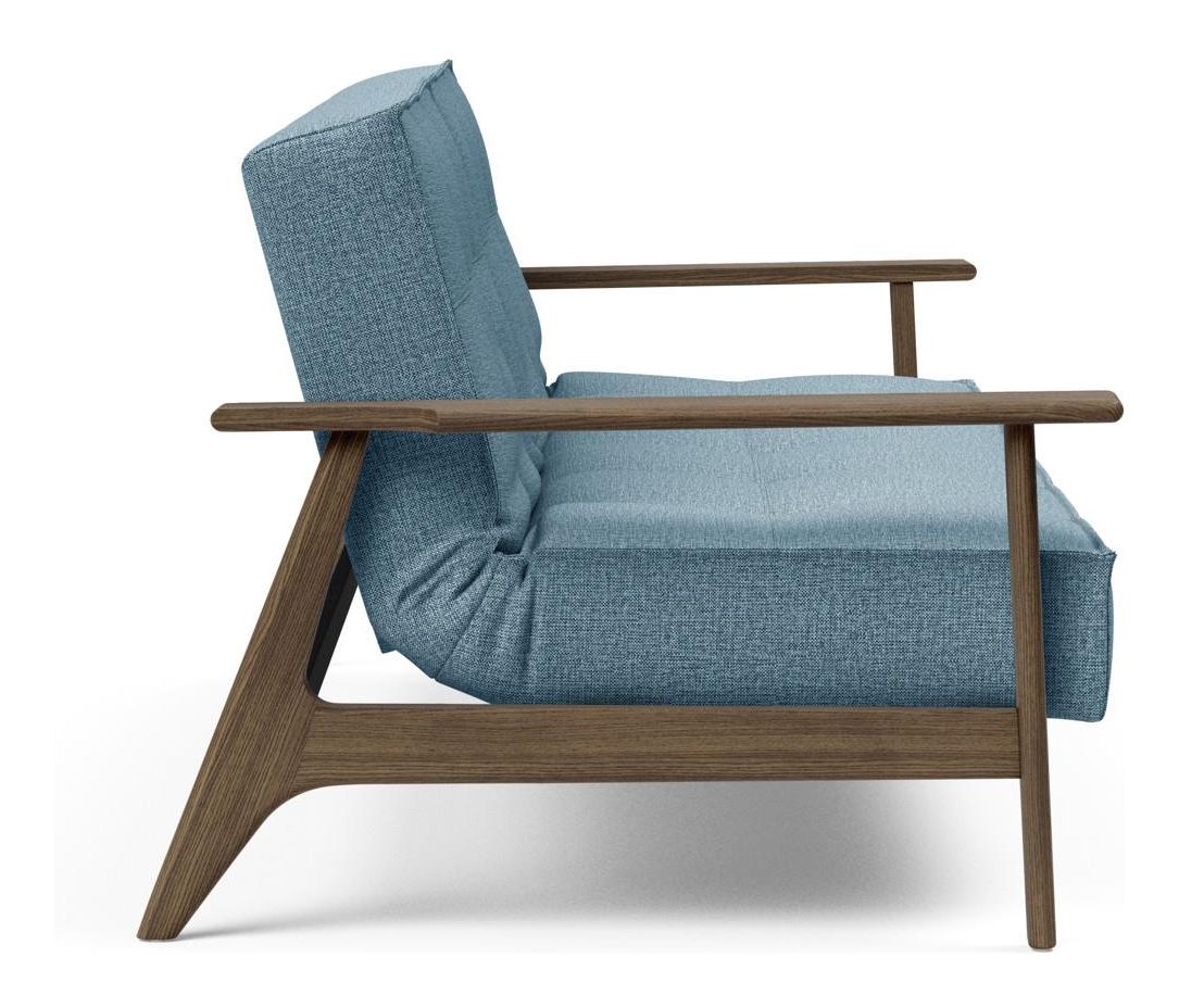 Splitback Frej Sofa Bed, Smoked Oak, Mixed Dance/Light Blue