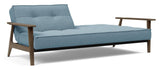 Splitback Frej Sofa Bed, Smoked Oak, Mixed Dance/Light Blue