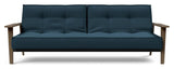 Splitback Frej Sofa Bed, Smoked Oak, Argus/Navy Blue