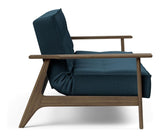 Splitback Frej Sofa Bed, Smoked Oak, Argus/Navy Blue