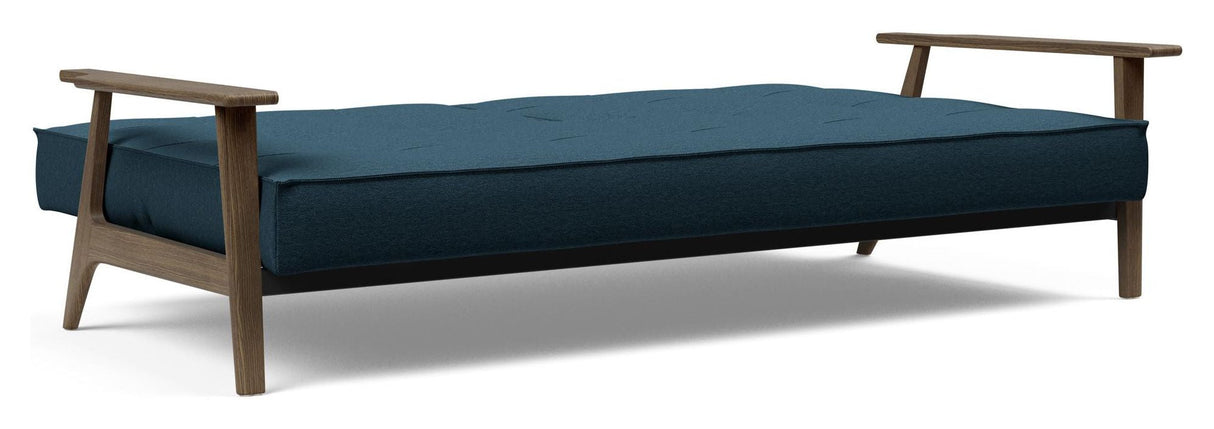 Splitback Frej Sofa Bed, Smoked Oak, Argus/Navy Blue