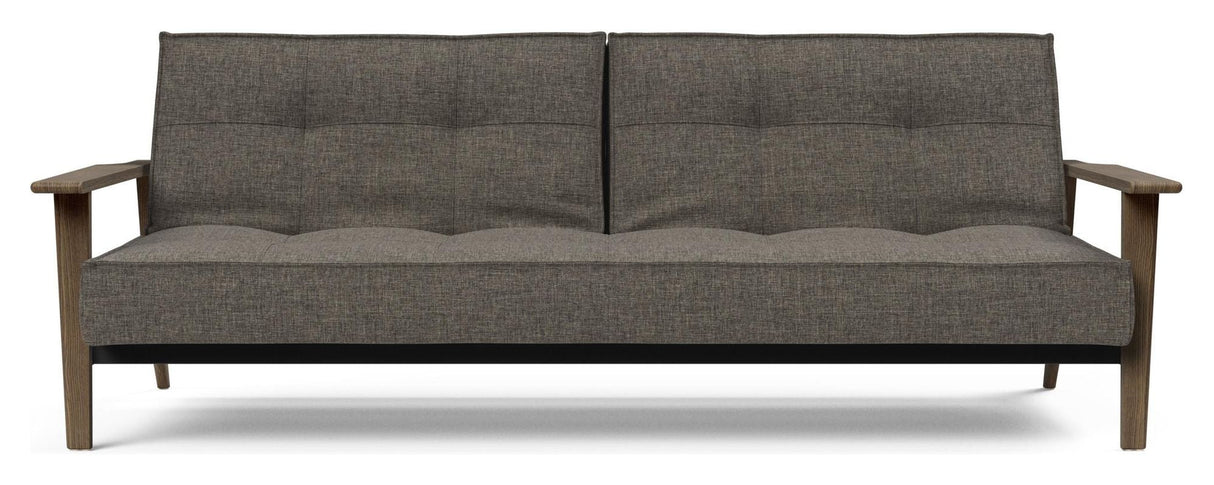 Splitback Frej Sofa bed, Smoked oak, Flashtex, Dark gray