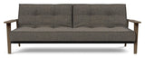 Splitback Frej Sofa bed, Smoked oak, Flashtex, Dark gray