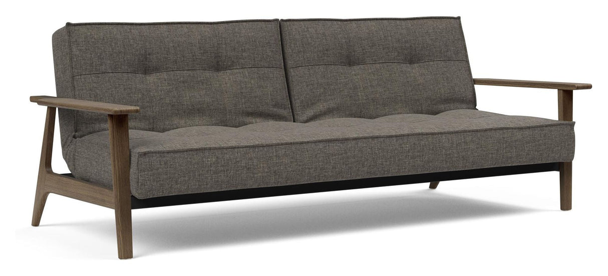 Splitback Frej Sofa bed, Smoked oak, Flashtex, Dark gray