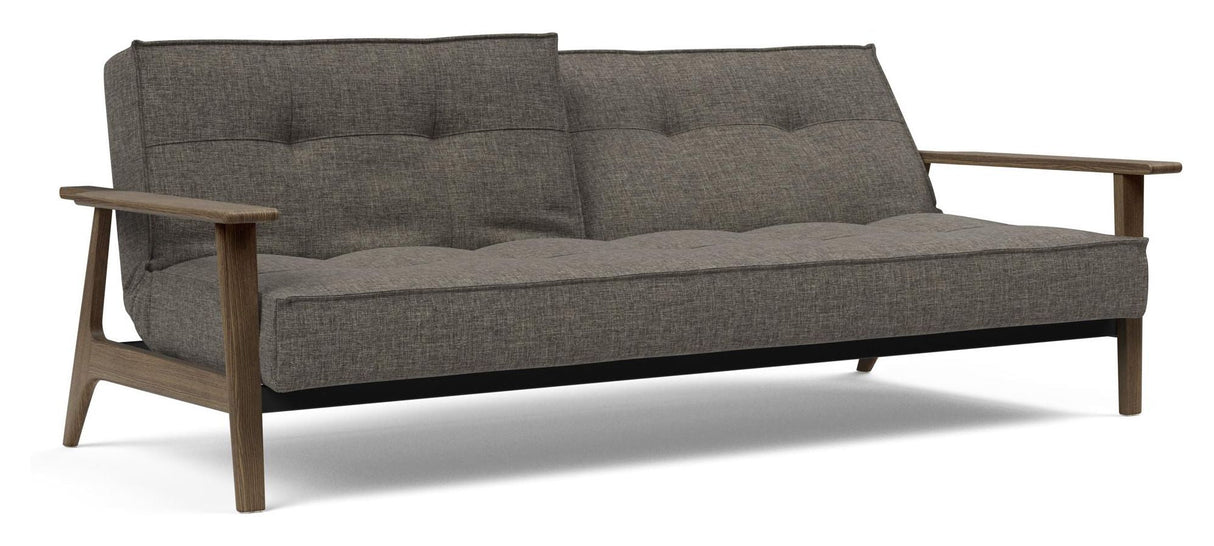 Splitback Frej Sofa bed, Smoked oak, Flashtex, Dark gray