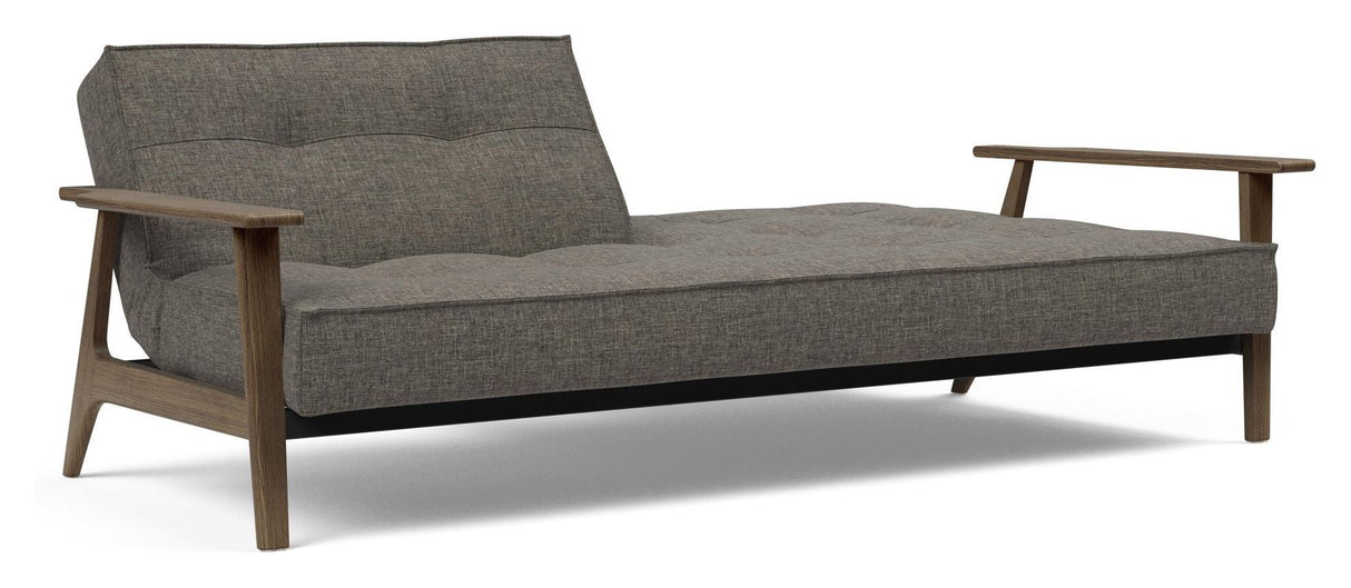 Splitback Frej Sofa bed, Smoked oak, Flashtex, Dark gray