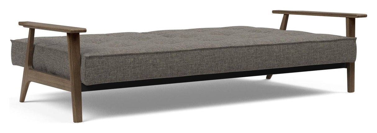 Splitback Frej Sofa bed, Smoked oak, Flashtex, Dark gray