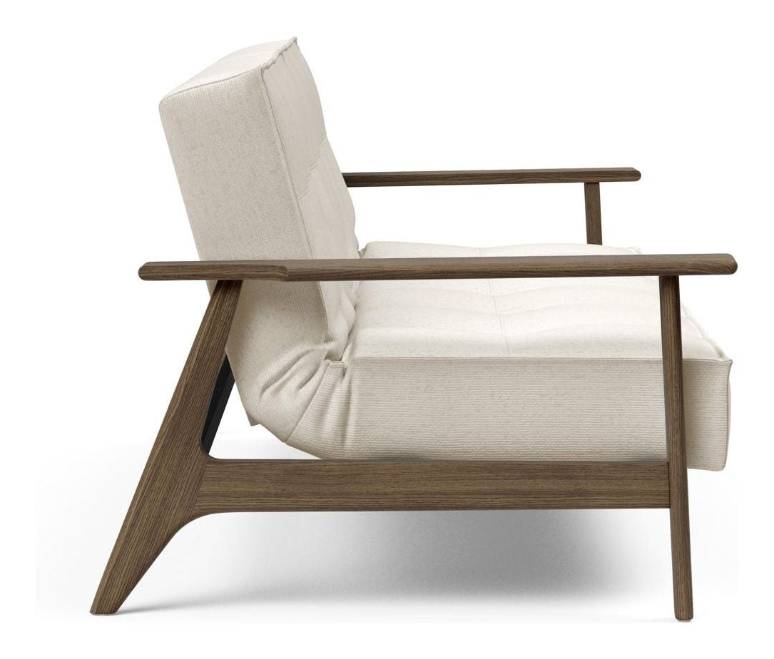 Splitback Frej Sofa bed, Smoked oak, Off-white Bouclé