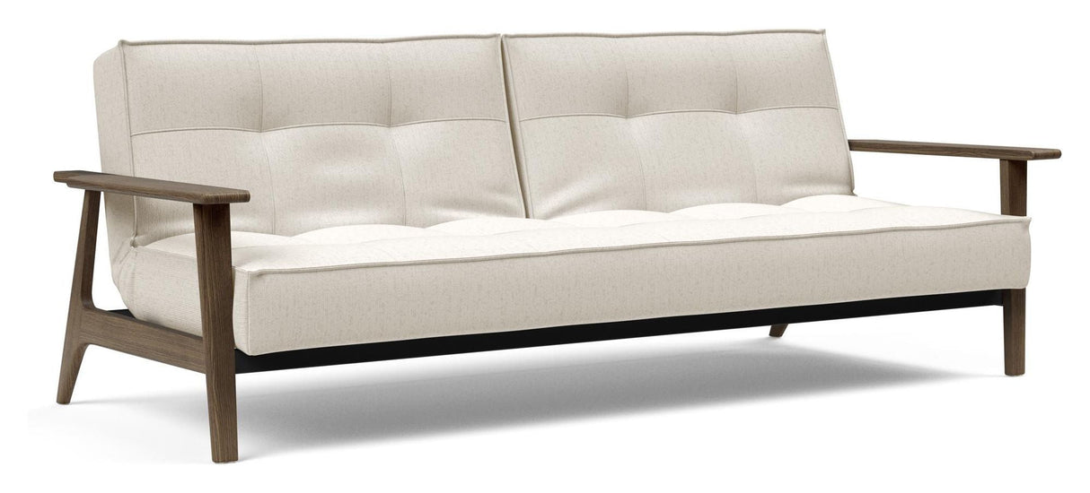 Splitback Frej Sofa bed, Smoked oak, Off-white Bouclé