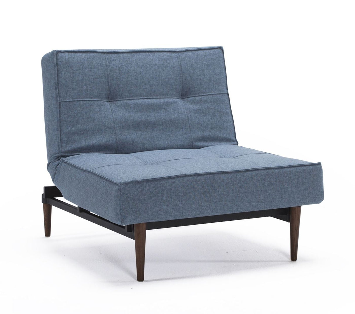 Splitback Styletto Lounge Chair with Dark Wood, Mixed Dance/Light Blue