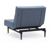 Splitback Styletto Lounge Chair with Dark Wood, Mixed Dance/Light Blue