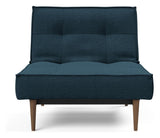 Splitback Styletto Lounge Chair, Dark Wood, Argus/Navy Blue