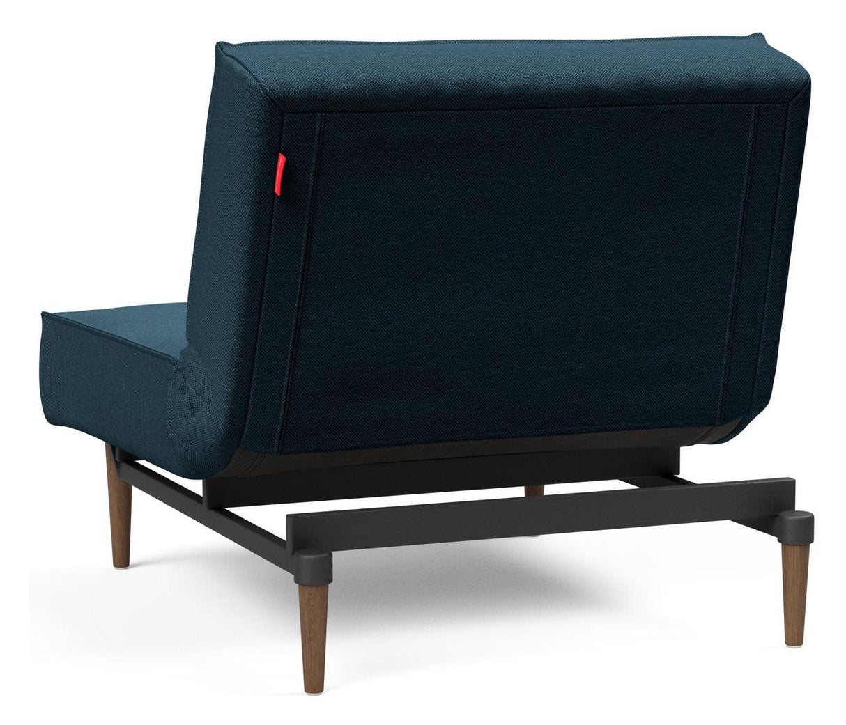 Splitback Styletto Lounge Chair, Dark Wood, Argus/Navy Blue