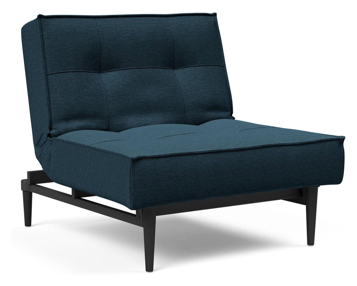 Splitback Styletto Lounge Chair, Black, Argus/Navy Blue