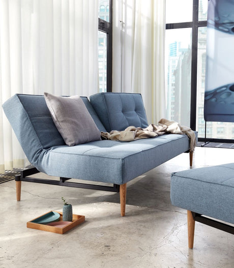 Splitback Styletto Sofa Bed, Mixed Dance/Light Blue