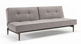 Splitback Styletto Sofa bed with dark wooden legs, Mixed Dance/Gray