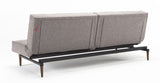 Splitback Styletto Sofa bed with dark wooden legs, Mixed Dance/Gray