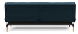 Splitback Styletto Sofa Bed, Light Wood, Argus/Navy Blue